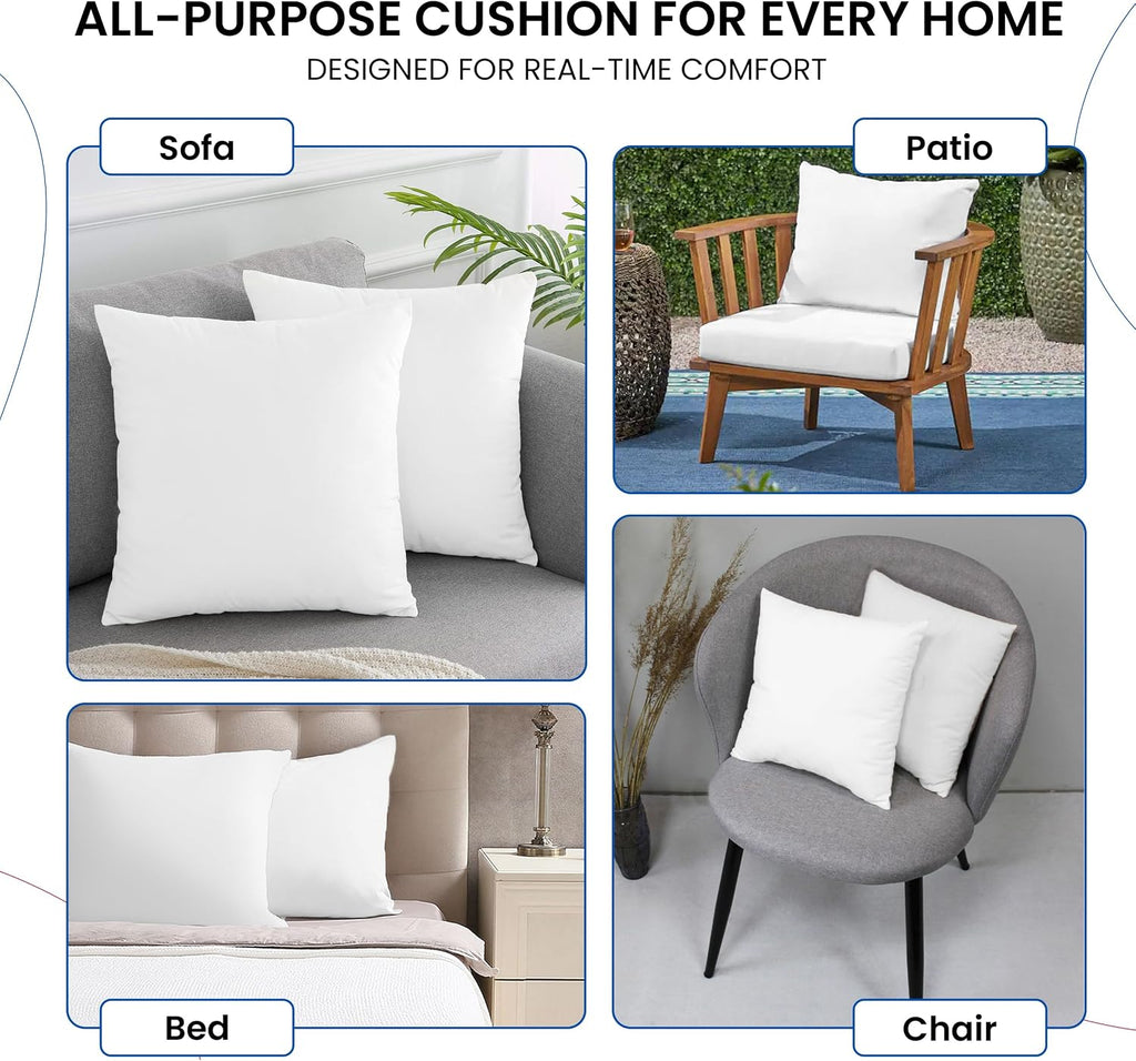 Throw Pillow Inserts 18 x18 4 Pack Square Pillow Forms - Set of 4