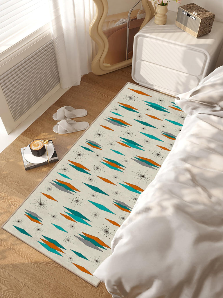 Mid Century Modern Rug Runner s Atomic Retro Kitchen Runner Rug Non Slip Carpet Washable Runners s Entryway