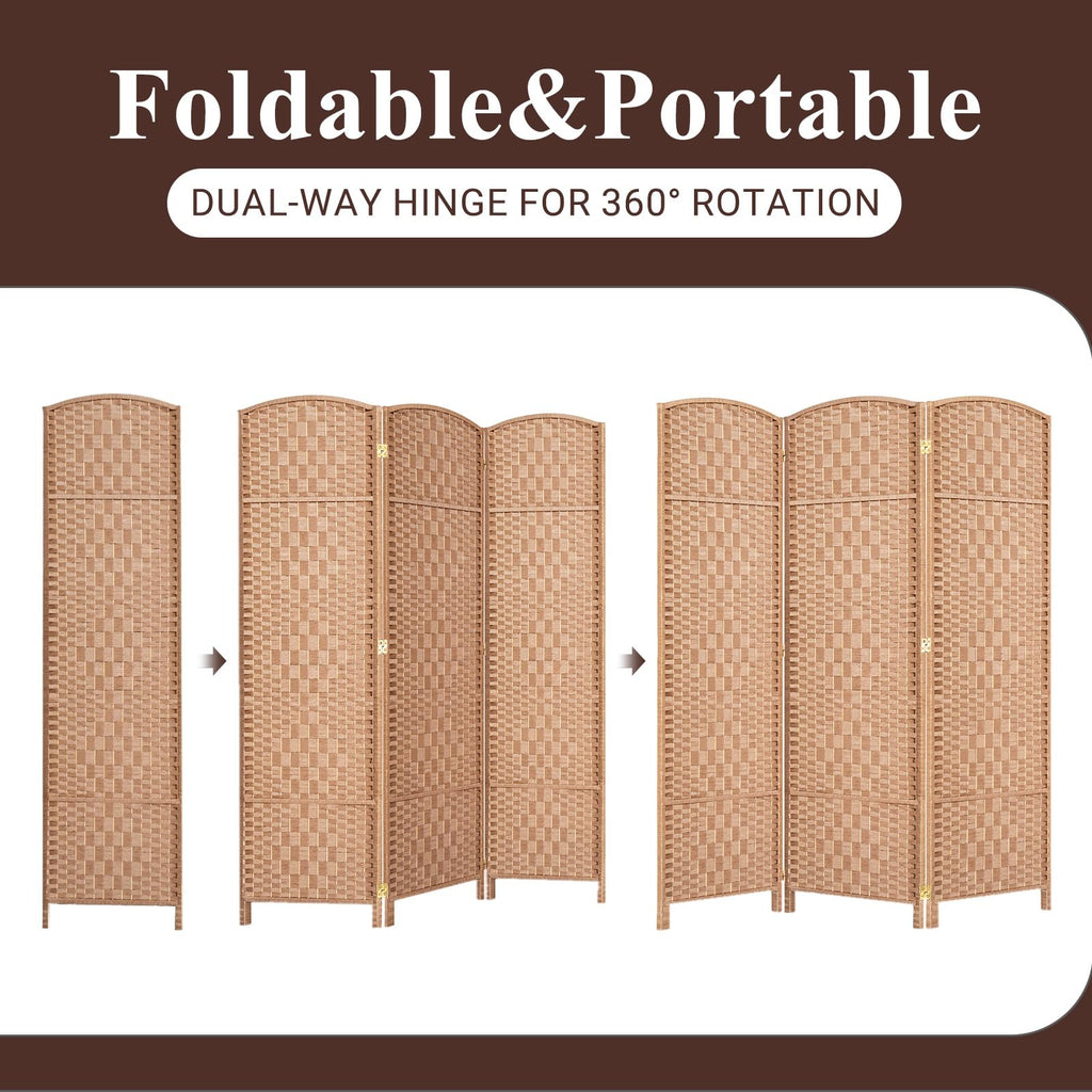 Room Divider Panel, 3 Panel Partition Room Dividers Screen, Natural