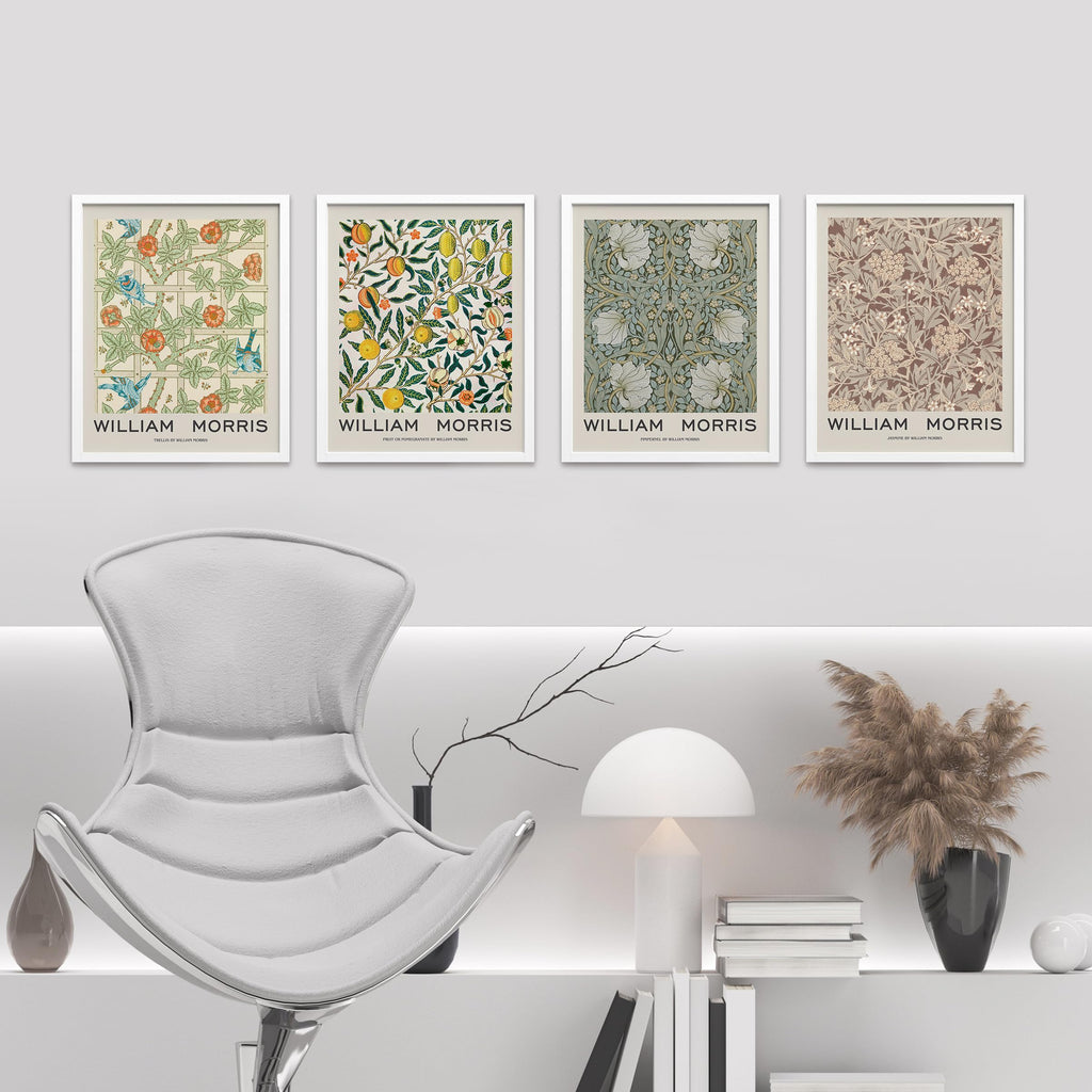 Framed Poster William Morris Abstract Floral Patterns Wilderness Nature Illustrations Fine Art Decorative