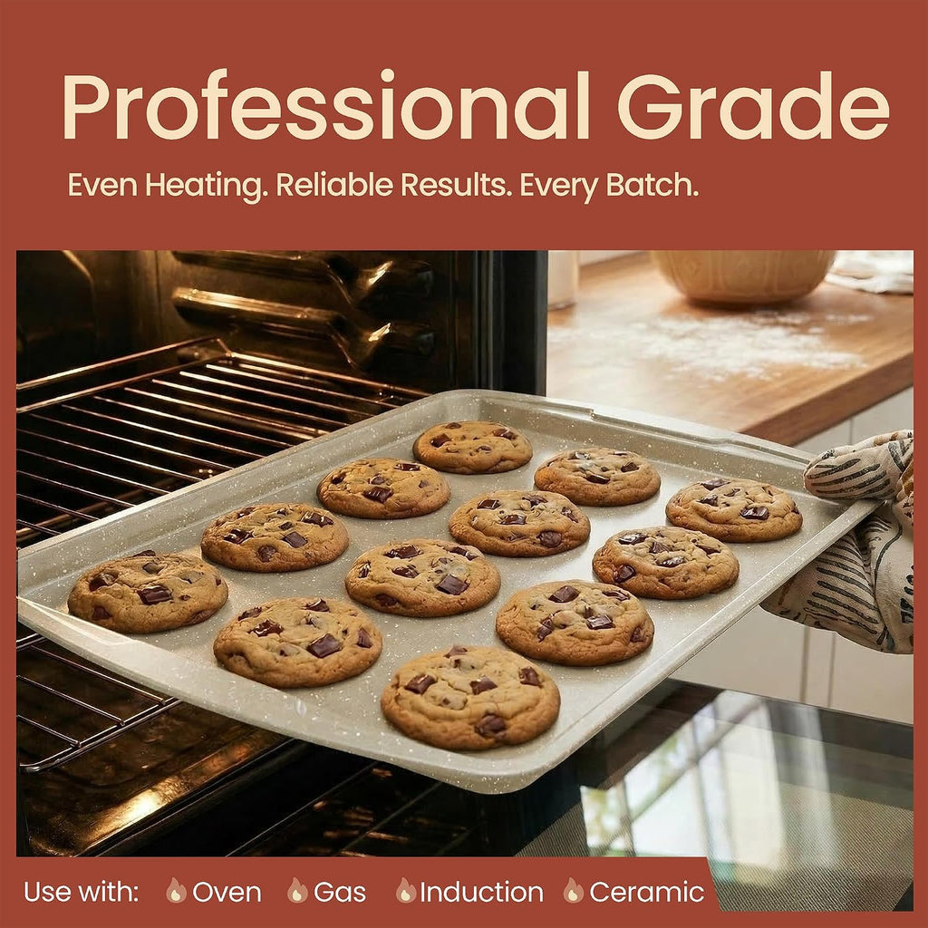 Bakken Swiss - Bakeware Set - 6 Piece - Stackable, Deluxe, Non-Stick Pans for Professional and Home Cooking - Carbon