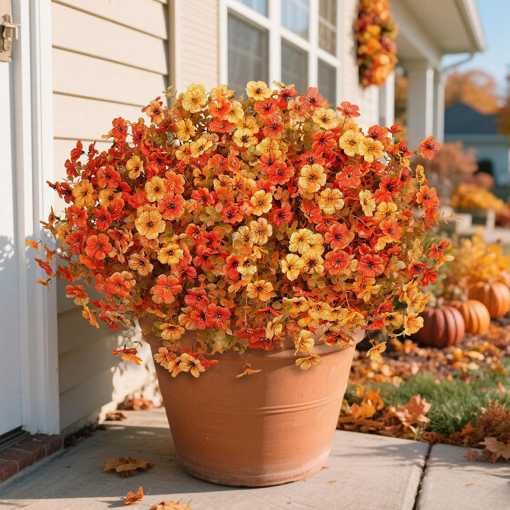 Artificial Fall Flowers Fake Mums Decorations, Mixed - Set of 24