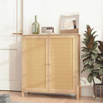 Sideboard Buffet Cabinet with Storage Spaces, Sideboard Cabinet with Door & Shelves, Mid-Century Accent Coffee Bar