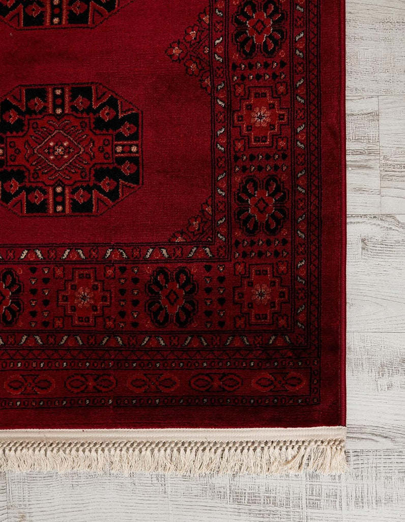 Bokhara Collection Rug - 7' Red Tribal Medallion Rug - Perfect s, Large Dining Rooms, and Home Offices