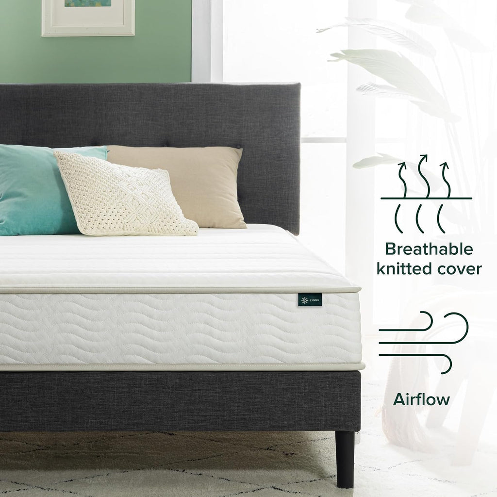 8 Inch California King Foam and Spring Hybrid Mattress, Medium Feel | Fiberglass Free, Durable Support, Mattress in a