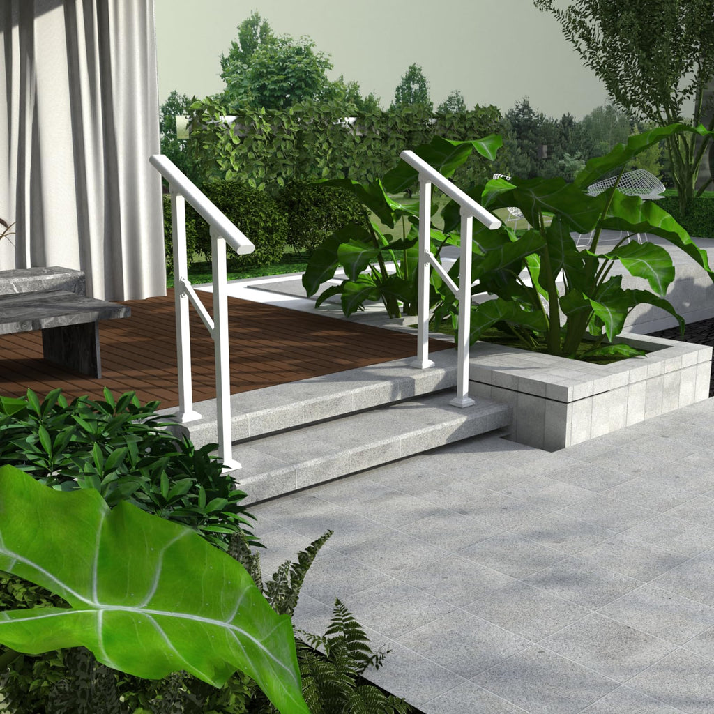 2 Pack 2 Step Hand Rails for Outdoor Steps, Railings for Outdoor Steps, Wrought Iron Railing kit for Garden Garage