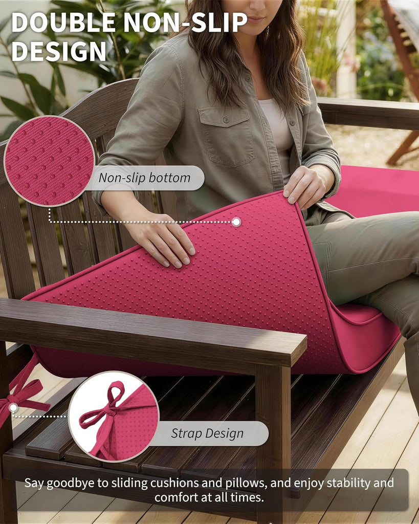 Outdoor Bench Cushions Furniture 48 X 18 Inch Water-Resistant & Fade-Resistant 3.5" Thick Removable Outdoor Couch