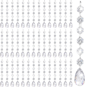 100 Pcs Chandelier Crystals Replacement, Hanging Teardrop Ornaments - Clear Acrylic, for Centerpieces, Chandelier