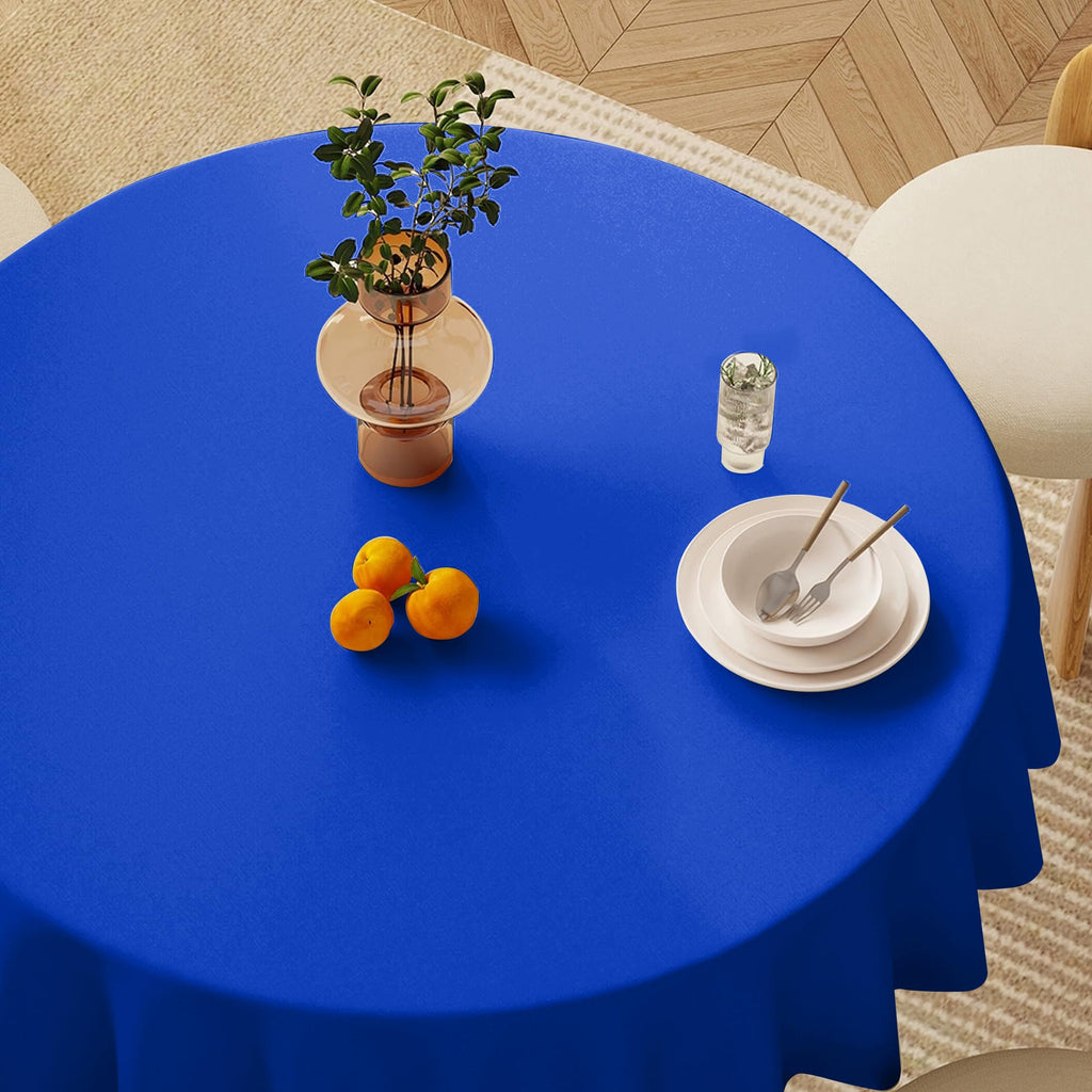 Royal Blue Round Tablecloths 108 Inch(Fit 48-84 Inch Tables), 6 Pack