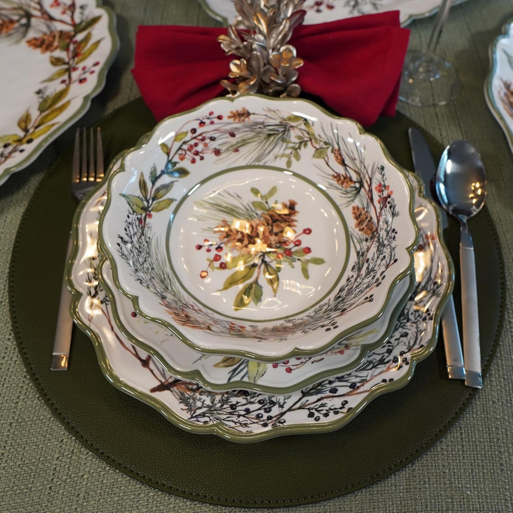 Winter Forest 12 Pc Dinnerware Set, Service for 4