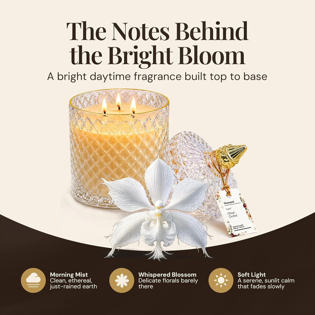 Ghost Orchid Rare Flower Fragrance Luxury Scented Candle Gift - Set of 148