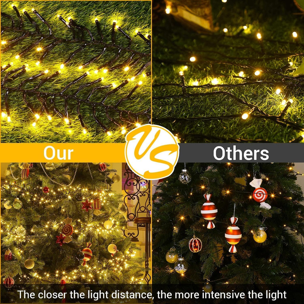 1000 LEDs Christmas Cluster Lights with Remote - 66ft Firecracker Chrismtas String Lights, 8 Modes Timer Waterproof