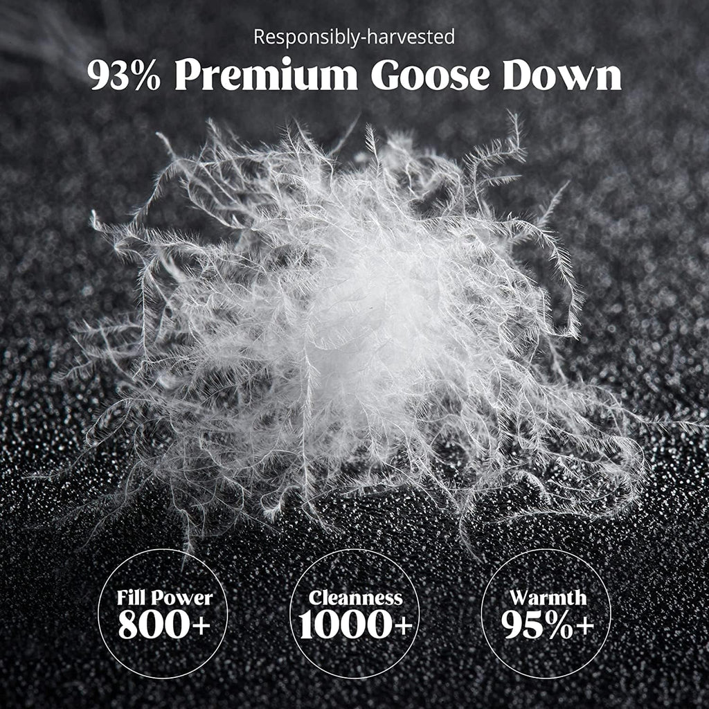 Goose Down Comforter Twin 800 Fill Power, 100% Cotton 93% Goose Down Winter Duvet Insert 700 TC, Heavyweight Cloud