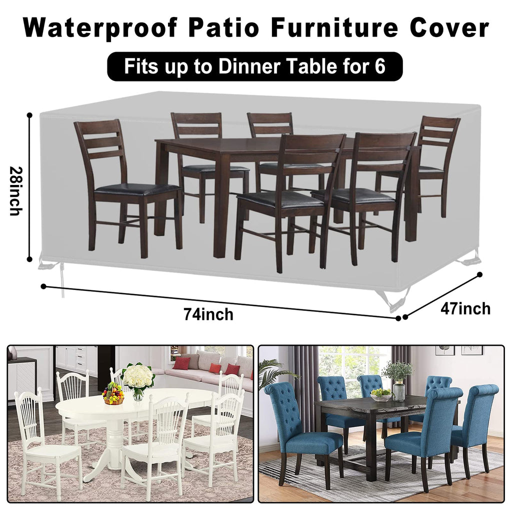 Patio Furniture Covers Waterproof, Outdoor Furniture Covers Rip-proof Furniture Set Table and Chairs, Windproof UV