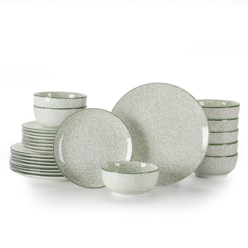 Ceramic Dinnerware Set Service of 8, 24 Pcs Plate and Bowls Set