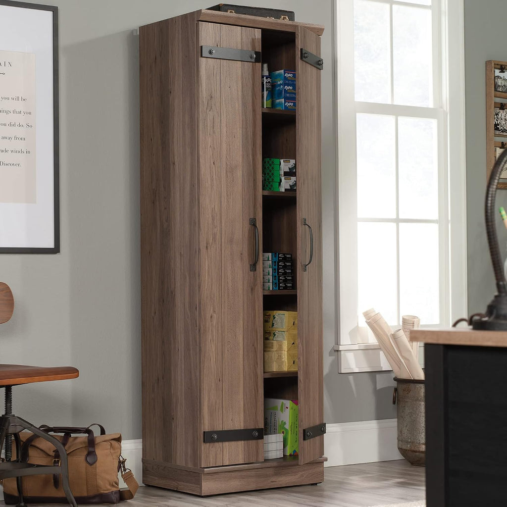 HomePlus 2-Door Farmhouse Storage Cabinet/Pantry cabinets, Salt Oak Finish
