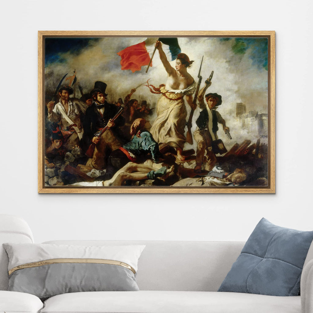 Liberty Leading The People by Eugene Delacroix Giclee Framed Canvas Prints Wrapped Gallery Wall Art | Stretched and