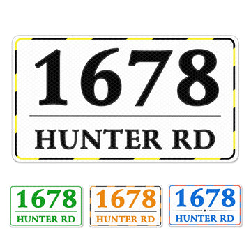 Reflective House Number Sign, Address Number Plaque 16"x10"