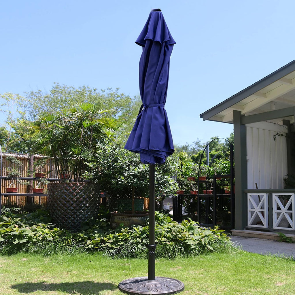 9' Patio Umbrella Outdoor Table Umbrella with 8 Sturdy Ribs (Navy Blue)