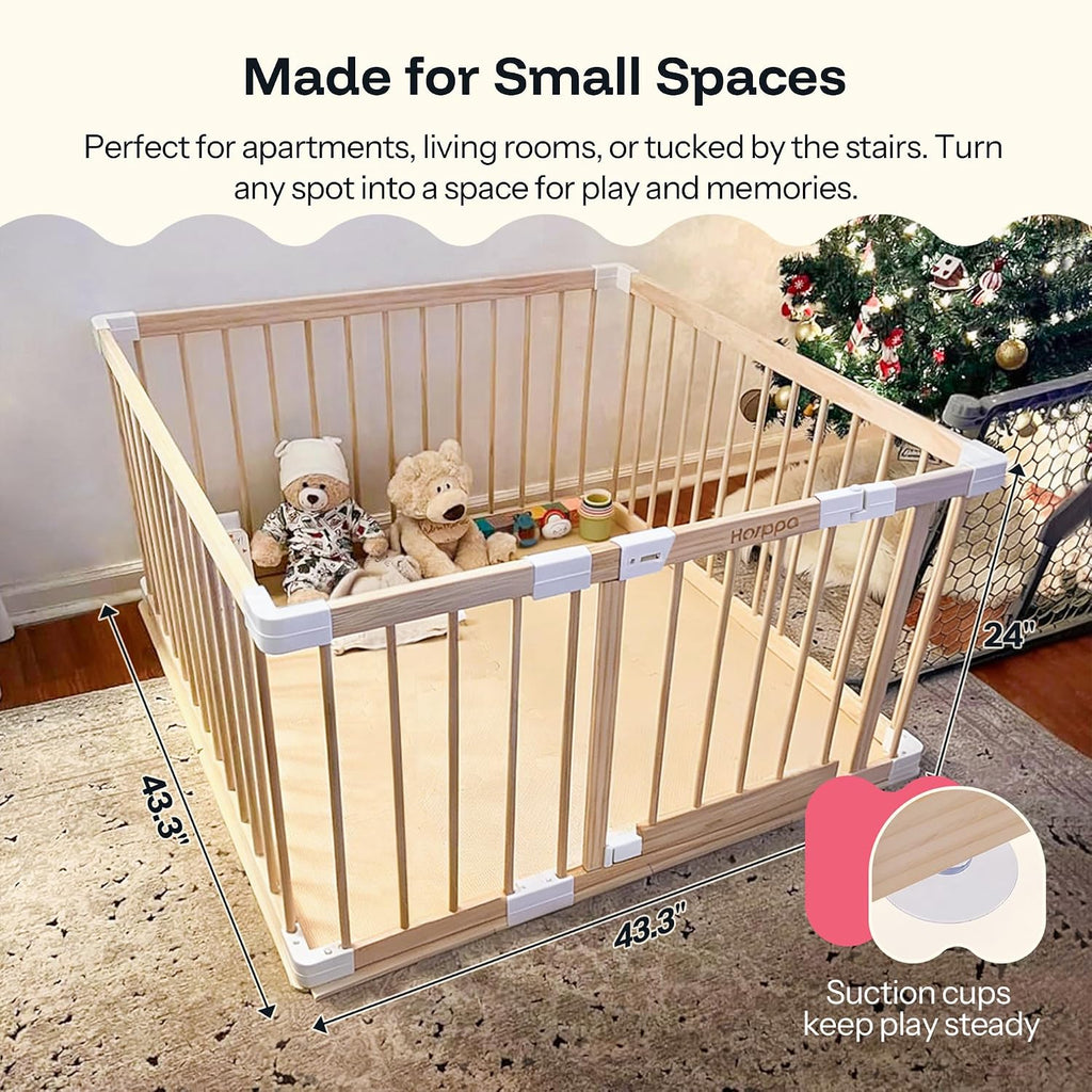 Grovi Wooden Playpen, Play Yard, Playpen for Babies and Toddlers | GREENGUARD Gold Certified, BSA Verified, New