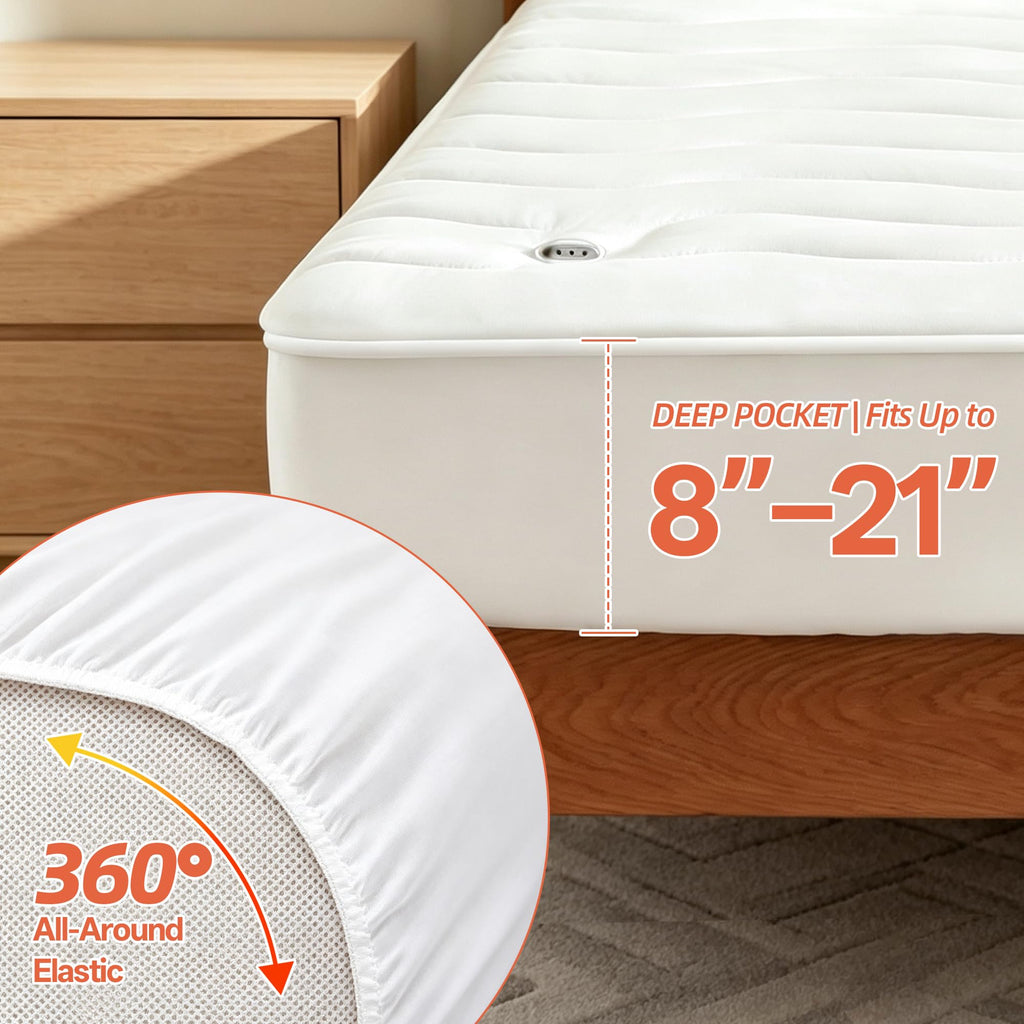 Heated Mattress Pad, Cozy Bed Warmer with Preheat & Memory