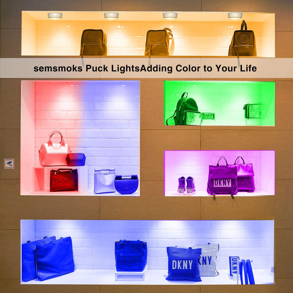 LED Puck Lights with Remote, AA Battery Powered Operated, 6 Pack