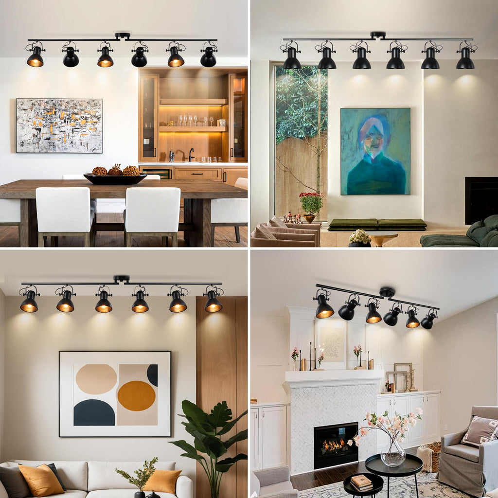 Kitchen Track Lighting Rotatable Heads for Farmhouse Island