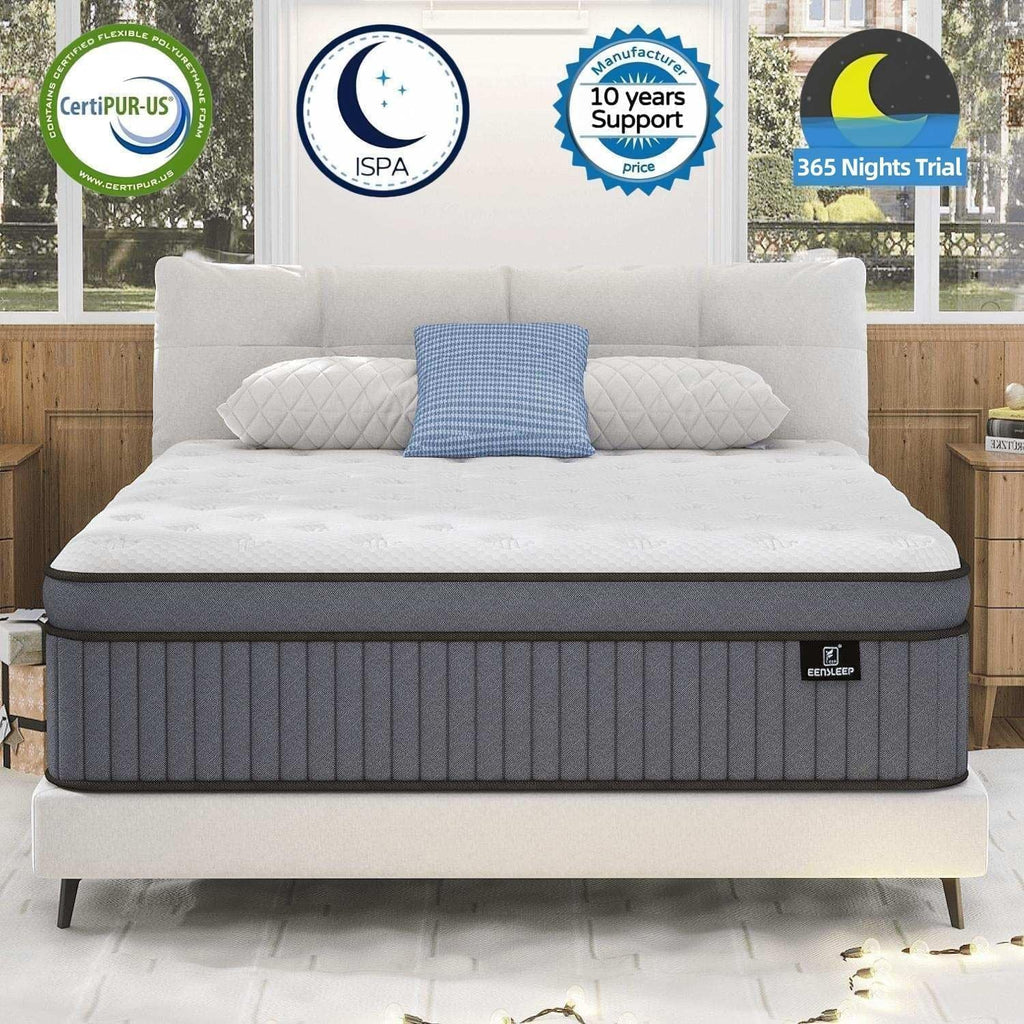 14 Inch Medium Plush King Size Mattress [Upgraded] King Hybrid Mattresses in A Box with Gel Memory Foam & Pocket