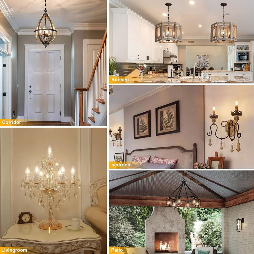 E12 Candelabra Bulbs 60 Watt, Chandelier Light Bulbs LED Candle Bulb 3000K Soft White, B11 LED Bulb Dimmable 6W 500