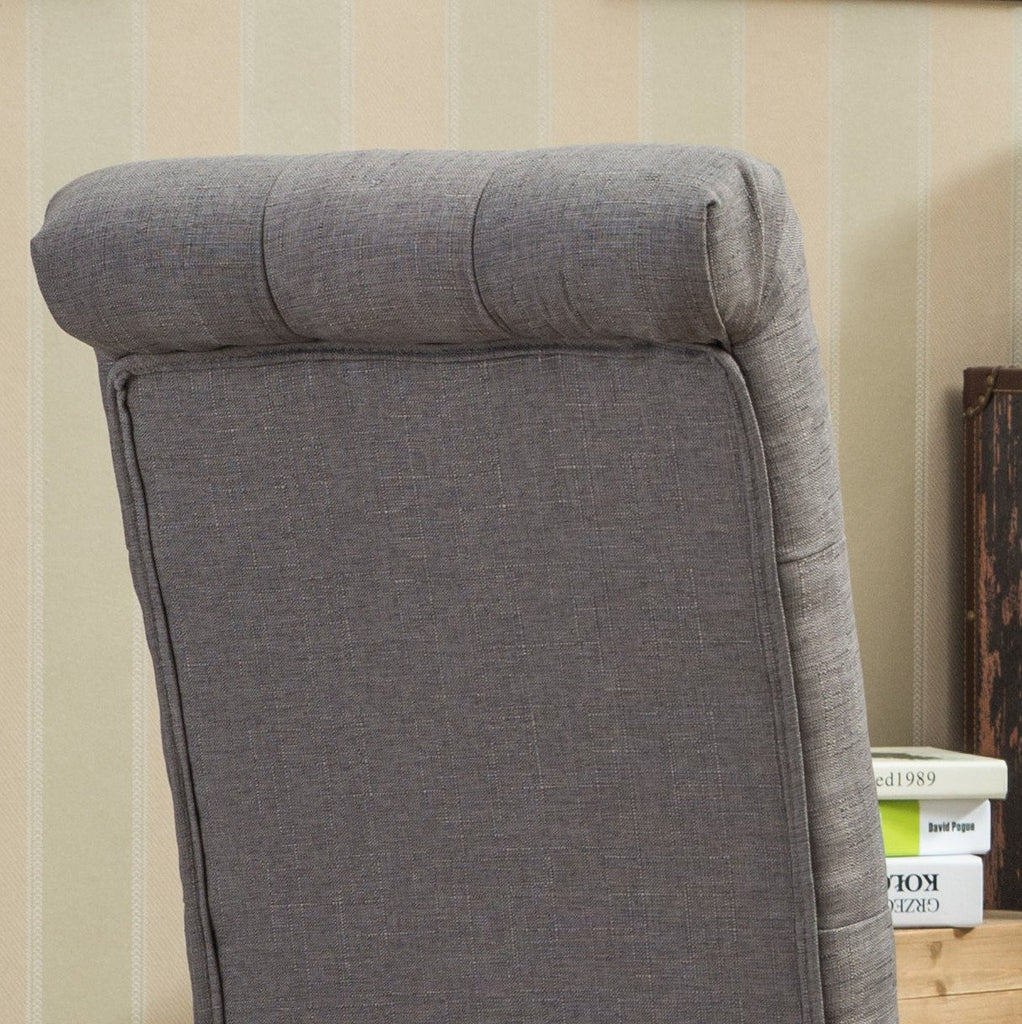 Habit Grey Solid Wood Tufted Parsons Dining Chair (Set of 2), Gray