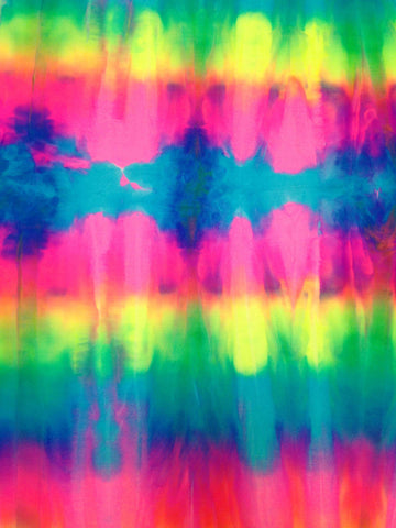 Stripe Tie Dye Multi-Color Pattern on Stretch Nylon Spandex Shiny Tricot Fabric by The Yard