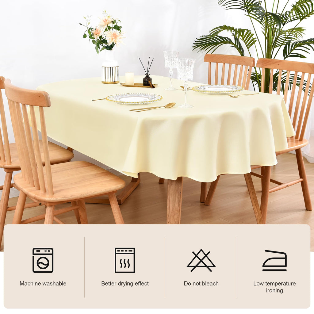 Oval Tablecloth 60 x 102 Inch Washable Fabric Table Cloth