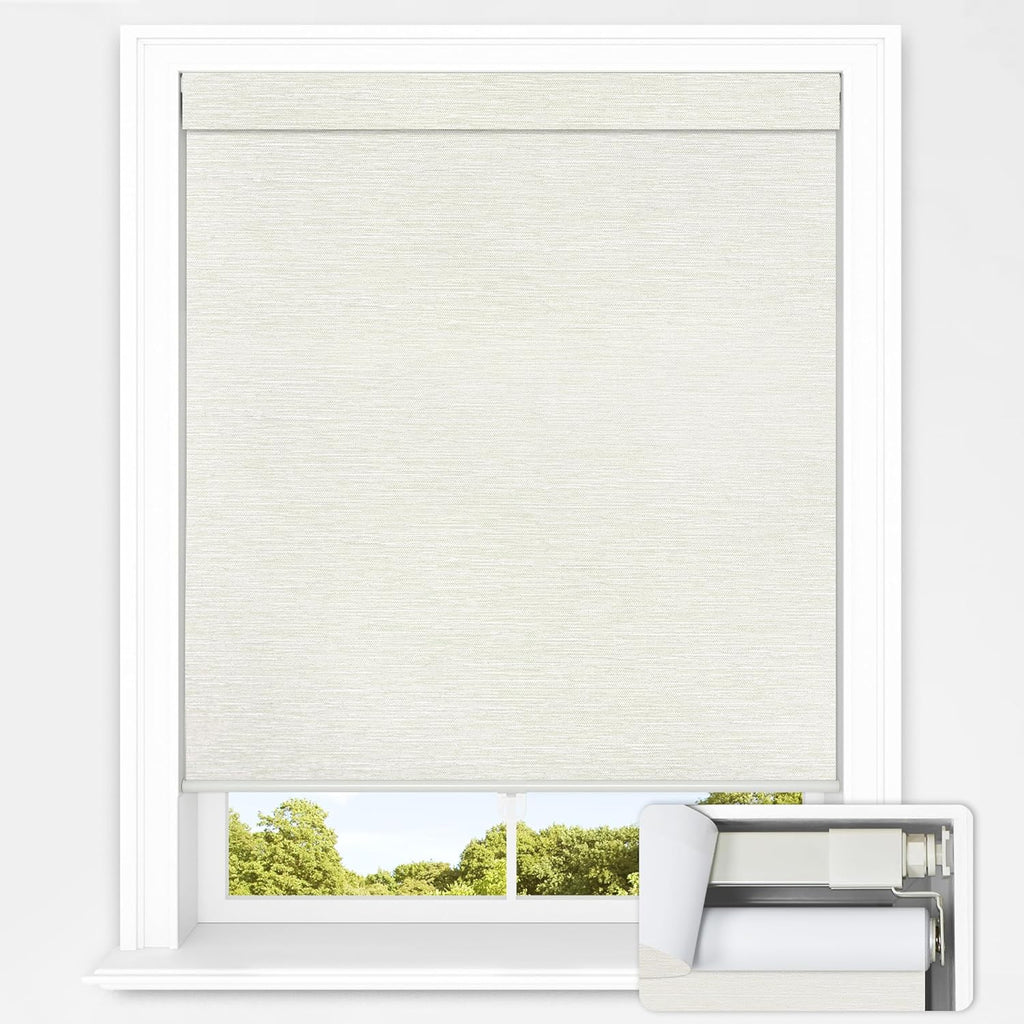 No Tools No Drill Cordless Blackout Roller Shades for Indoor - Cream