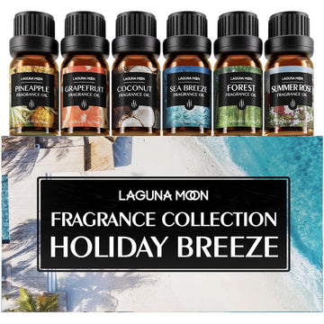 Summer Essential Oils Set - Holiday Breeze Gift Set for Diffusers, Home Care, Candle Making, Fragrance, Aromatherapy - Set of 6