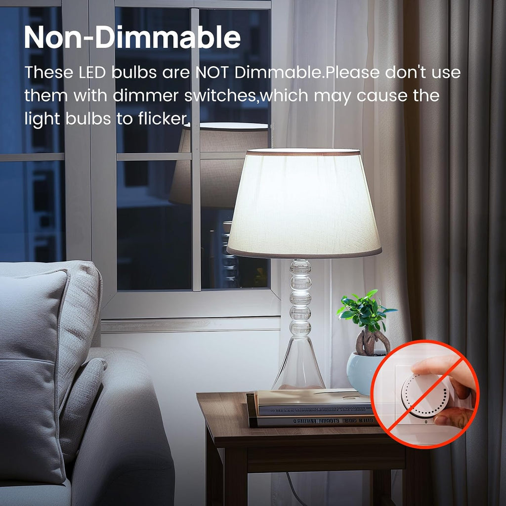 A19 LED Light Bulb,100W Equivalent, 5000K, 5-Pack