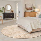 Round Rugs 8ft Washable Moroccan Circle Rug for Living Room Non Slip Indoor Floor Carpet Foldable Ar