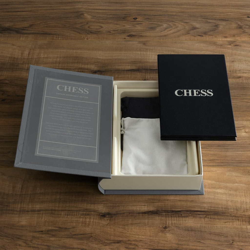 Chess Vintage Bookshelf Edition Board Game with Wood Pieces