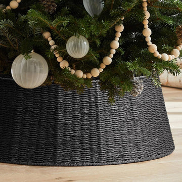 Christmas Tree Collar- 26",Christmas Tree Base Christmas Basket Collar ,for Covering Tree Stand (Black, 26 in)