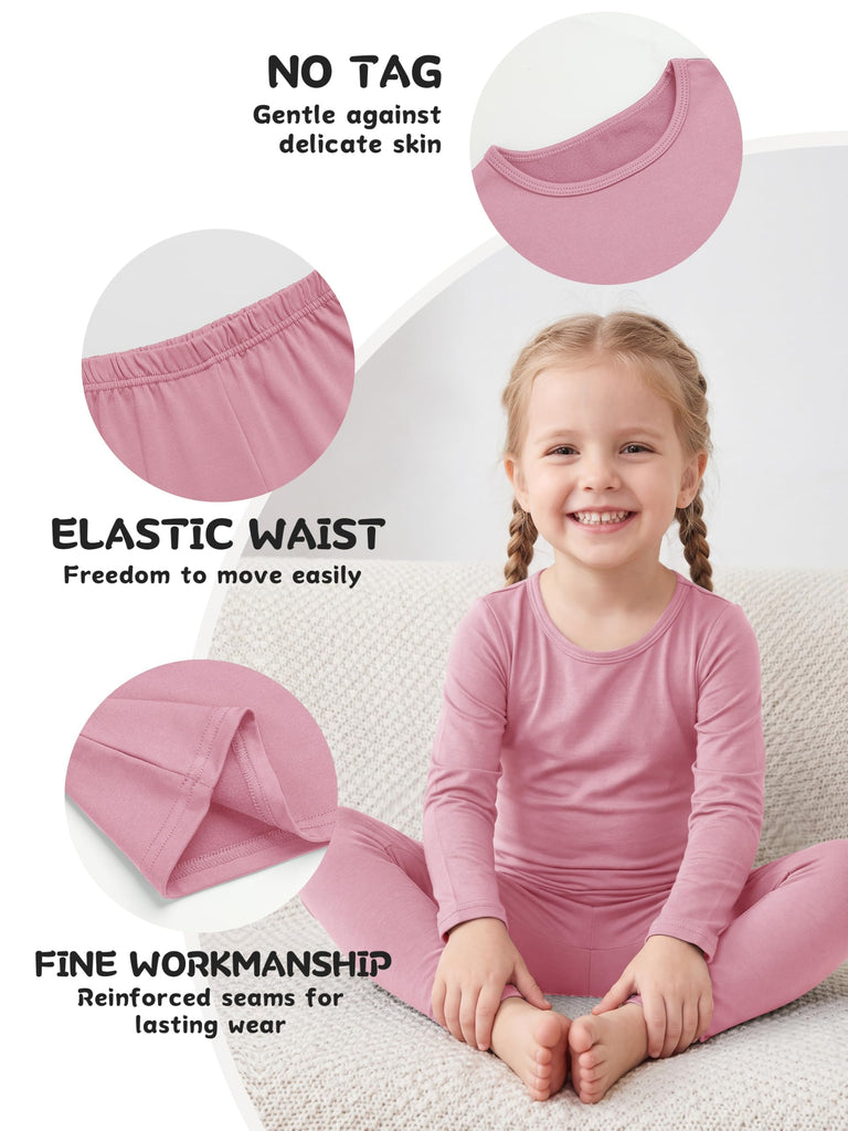 Toddler Fleece Lined Thermal Underwear Set Base Layer Long Johns for Kid ﻿