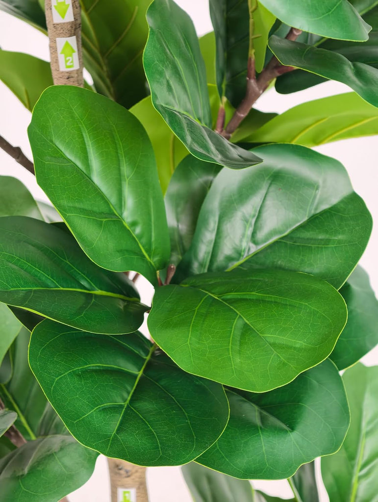 Artificial Fiddle Leaf Fig Tree 7ft - Lifelike Indoor Tall Faux Plant Décor, Low Maintenance, Realistic Greenery