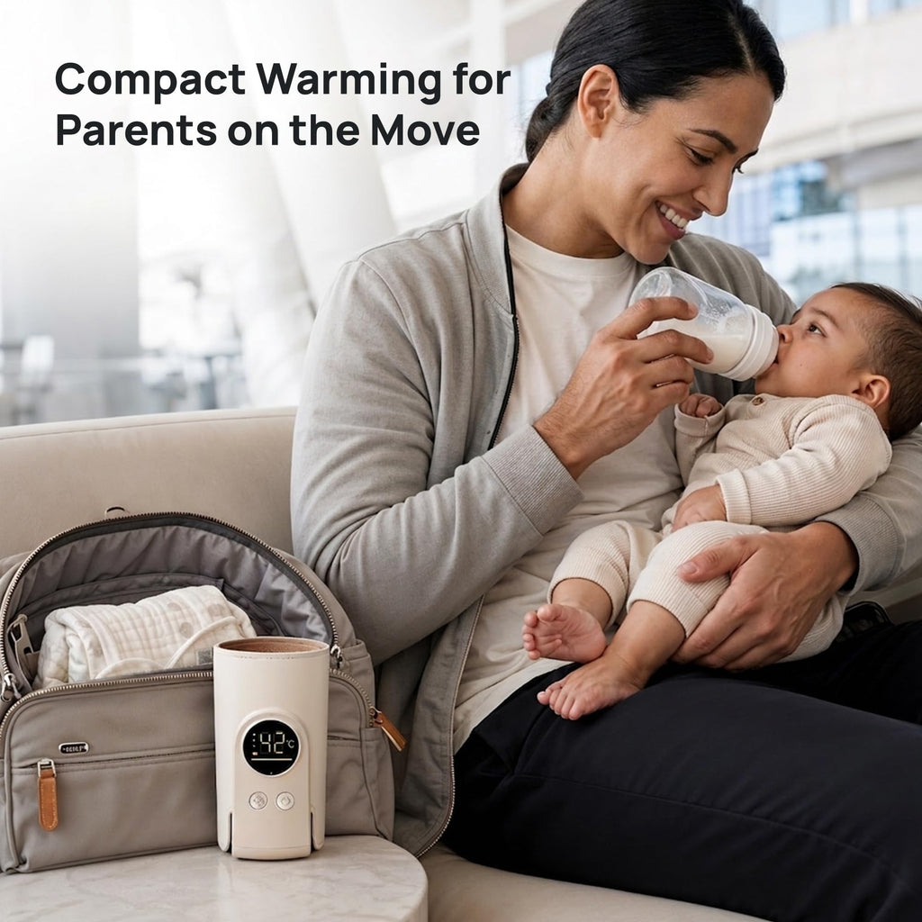 Portable Baby Bottle Warmer for Travel, Fast Heating, Rechargeable