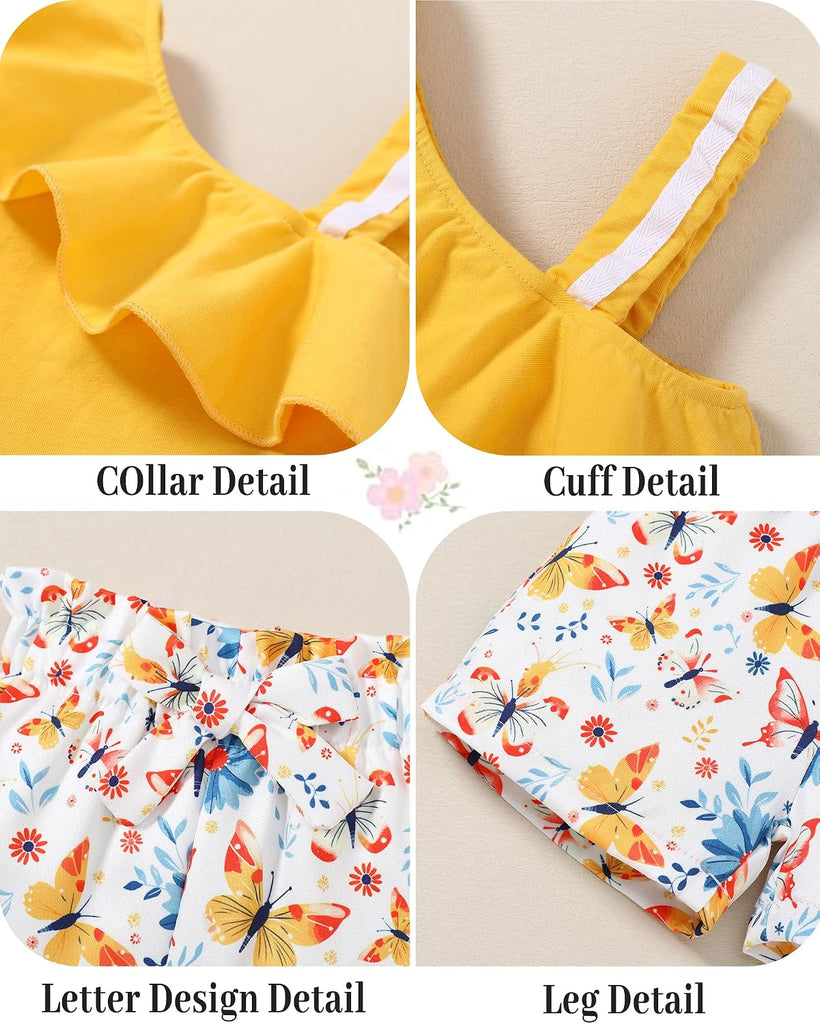 Toddler Baby Girls Clothes Outfits T-shirt + Casual Shorts Pants Cute Summer