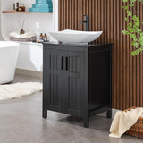 UEV Black 24" Bathroom Vanity with Sink Combo,Modern Freestanding Sink Cabinet,Stylish Bathroom Vanity Cabinet,Grooved