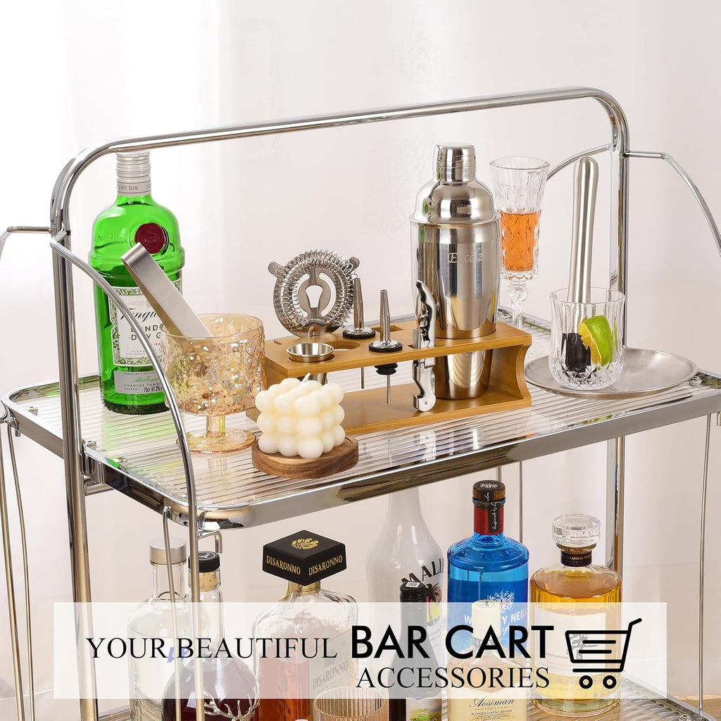 Bartender Kit Cocktail Shaker Set with Stand Bar Tool Bar Set for Drink Mixing Home Bartending Kit 11-Piece Bar Cart - Set of 11