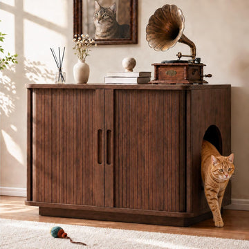 31.5" Litter Box Enclosure, Hidden Cat Furniture Cabinet