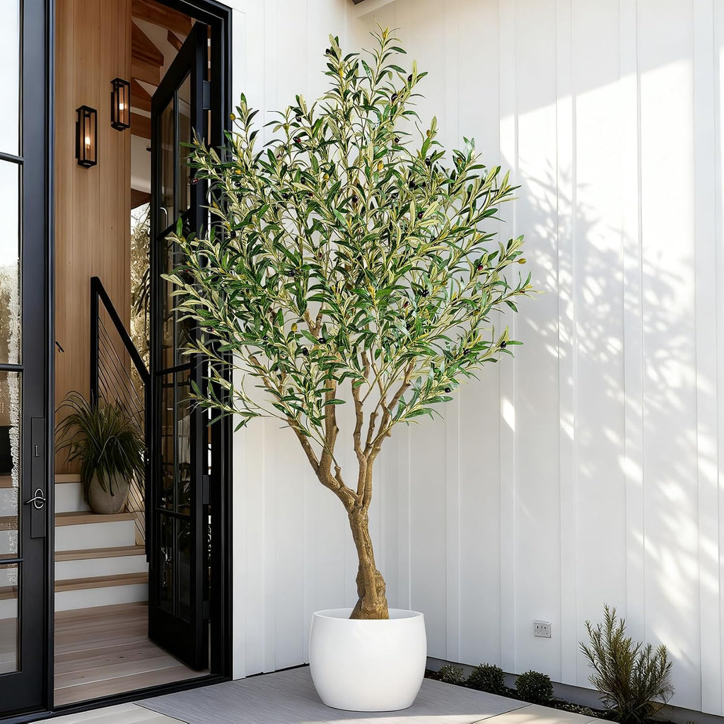 6ft Faux Olive Tree with Pot & Moss Artificial Olive Plant Fake Olive Tree Decor, Large Indoor Artificial Trees Faux