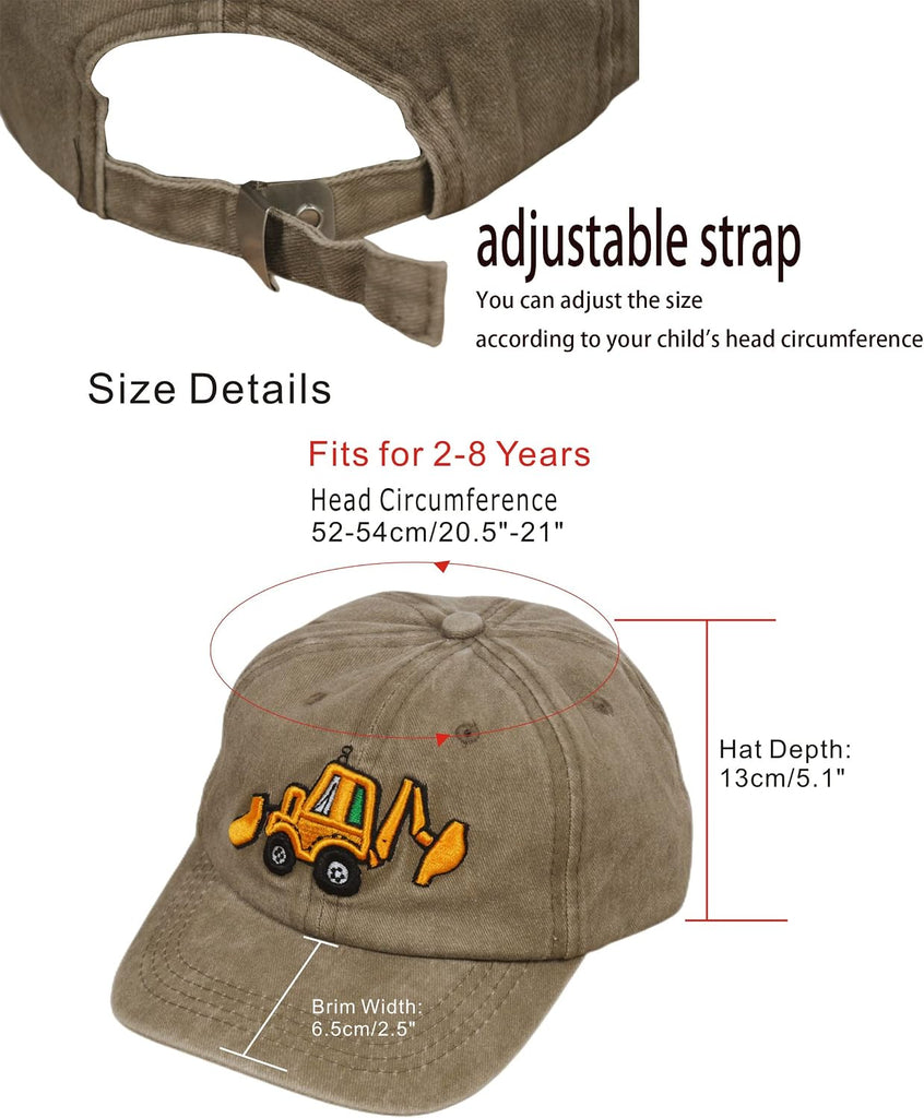Excavator Toddler Baseball Hat, Embroidery Adjustable Kids Baseball Boys Cap Big Brother Present