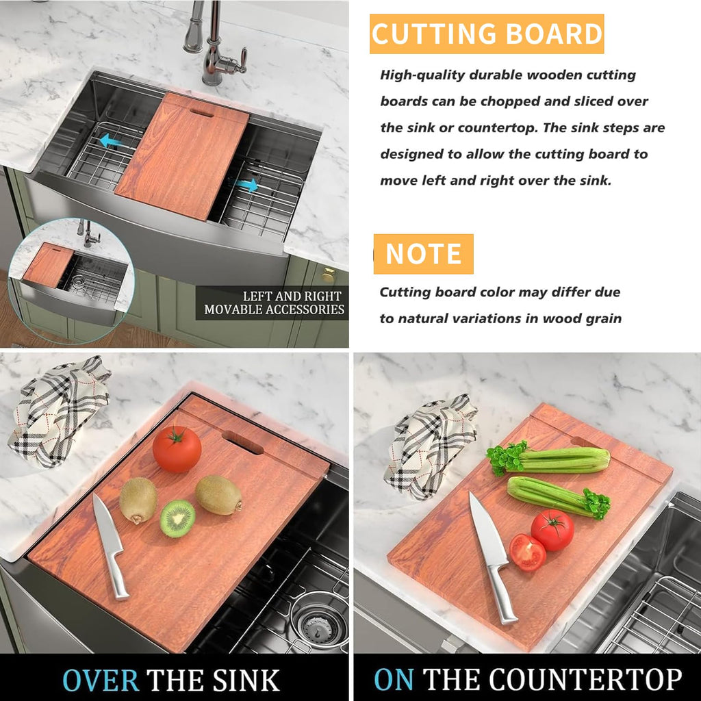 Black Farmhouse Sink - 36x22 Inch Undermount Sinks Gunmetal Black Stainless Steel 16 Gauge 36'' Apron Single Bowl