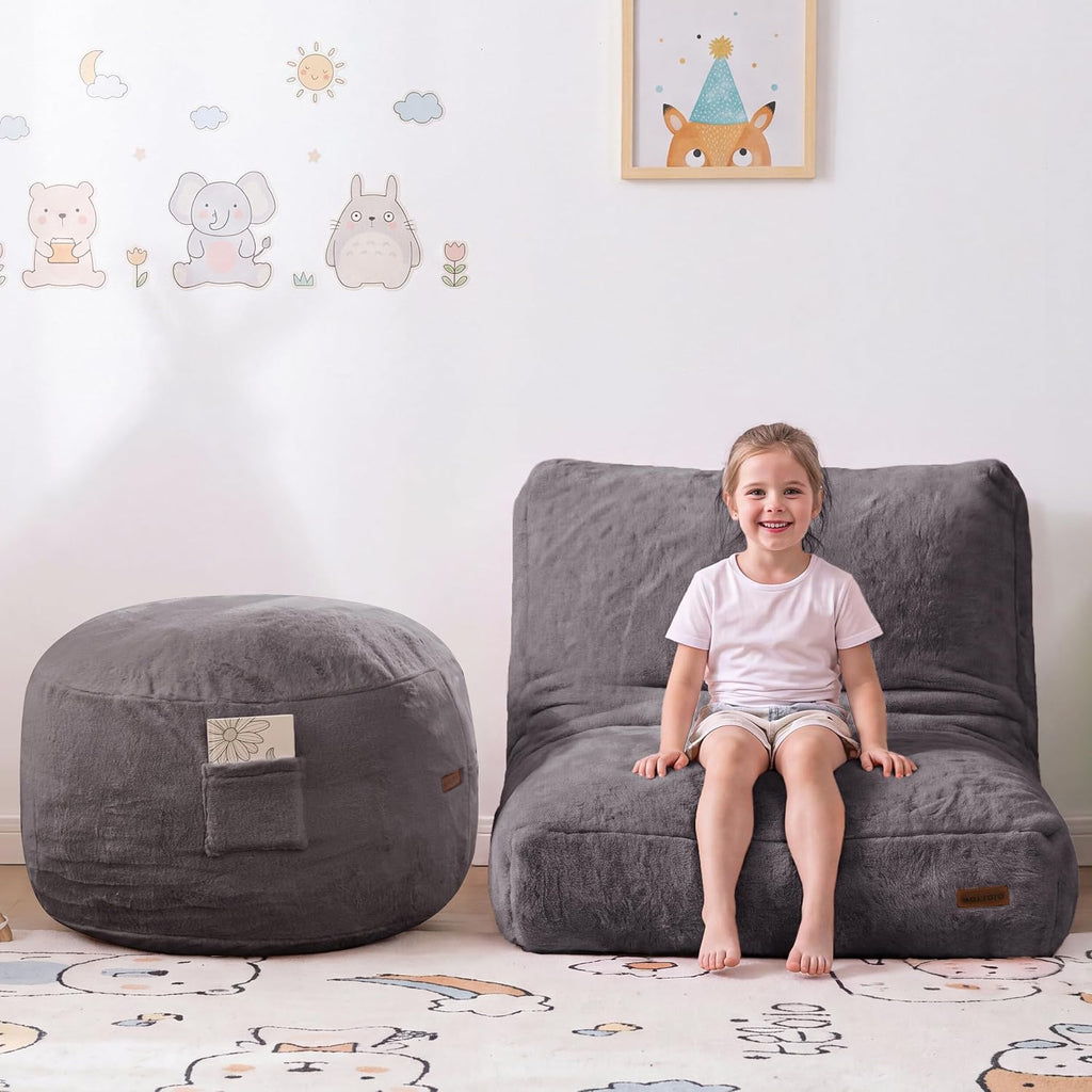 Bean Bag Chair for Kids, Convertible Bean Bag Sofa Couch Seat