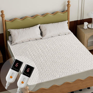 Heated Mattress Pad -Heated Pad for Bed Warmer(White)